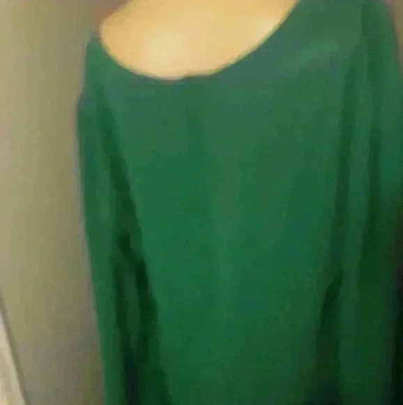 Forever 21 mini day 2 nite poly blend trendy green bell long sleeve dress L - Picture 4 of 7